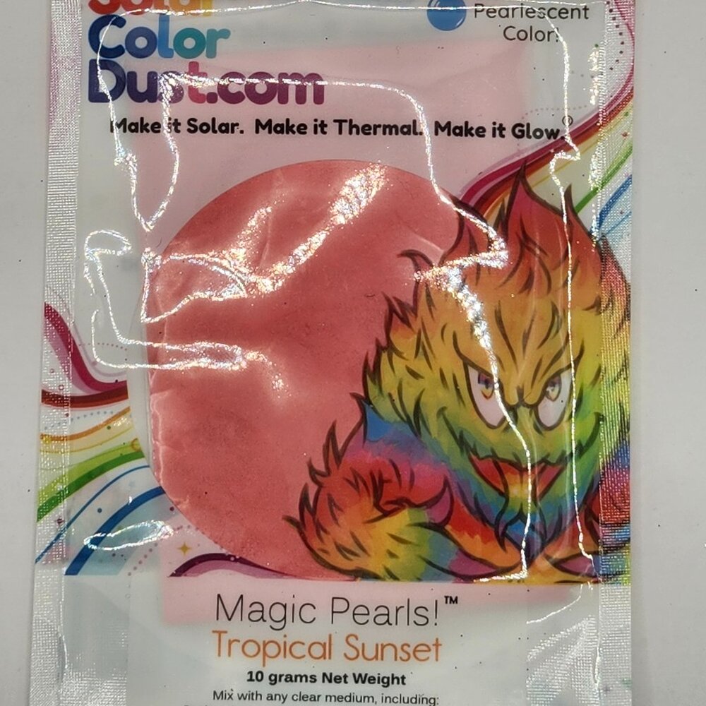 New, Tropical Sunset Solar Color Dust Magic Pearls Pigments 10 Gram Pouch